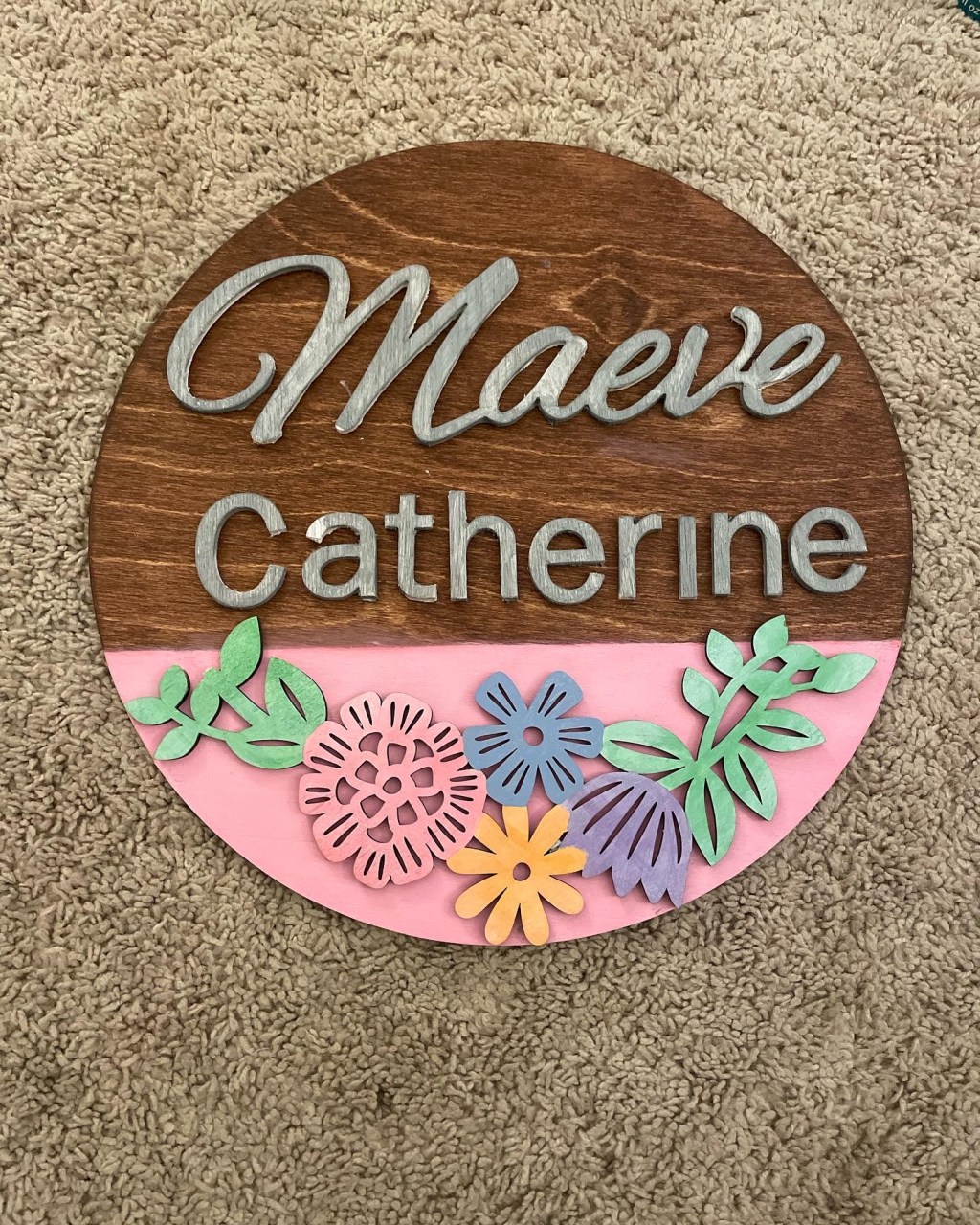 3D girls room sign