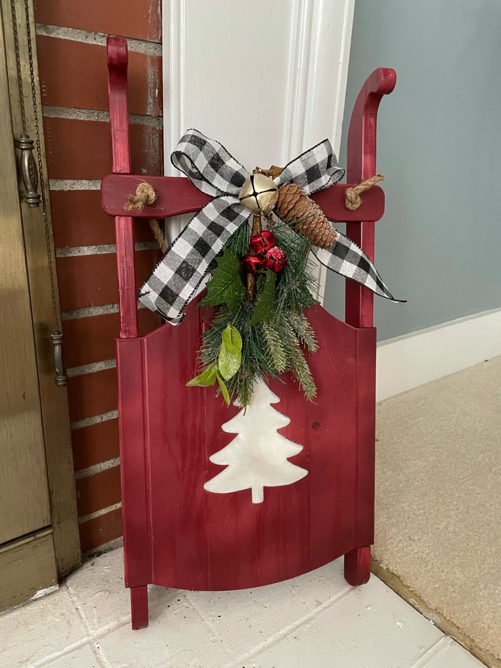 Sled wall with epoxy and decor