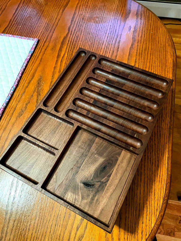 walnut cigar serving tray